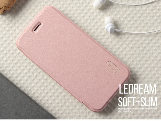 158002 เคส iPhone 6/6s ฝาพับนิ่มสี Rose Gold
